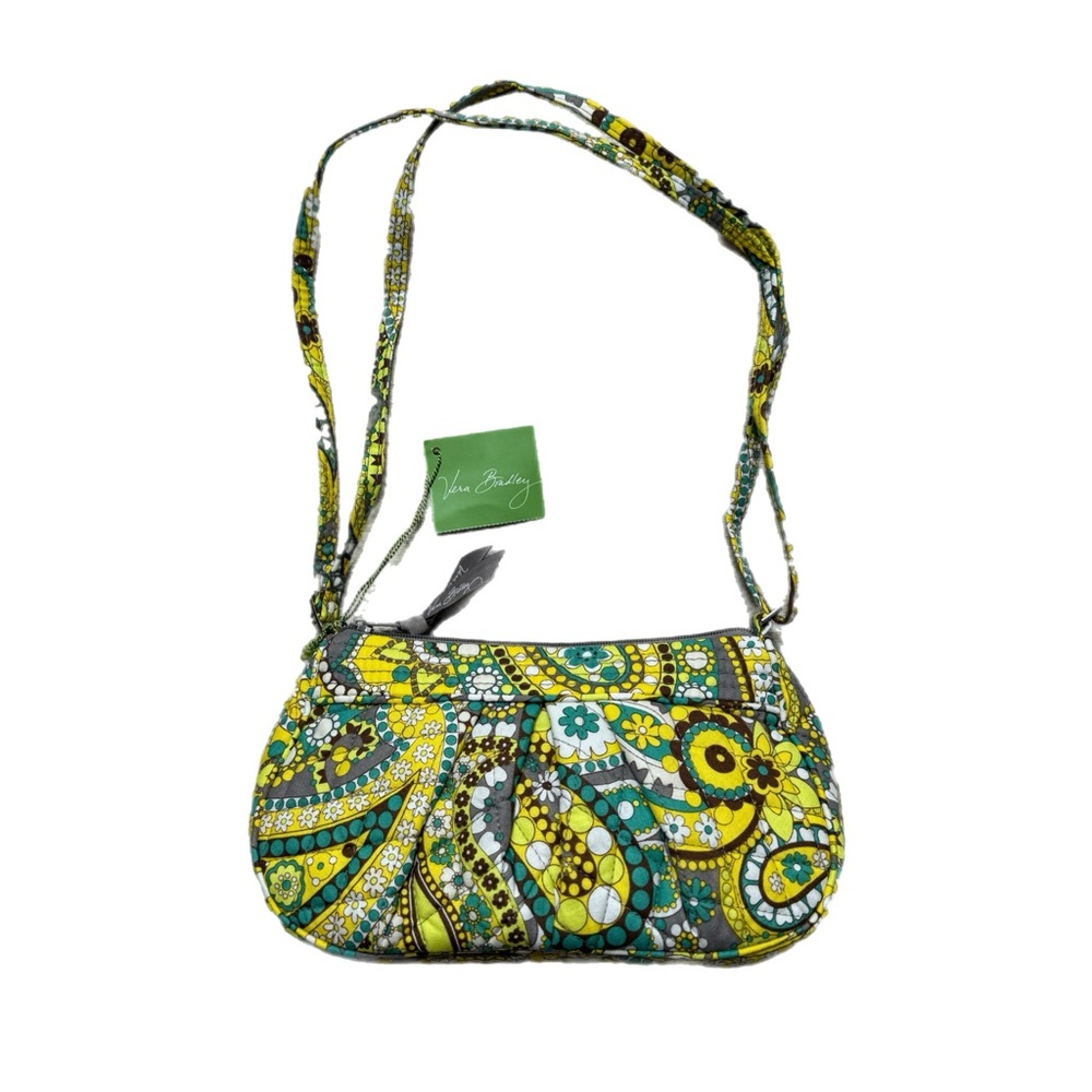 NEW Vera Bradley Frannie Lemon Parfait Yellow Baguette Bag Y2K